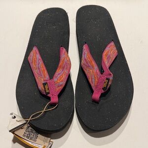 Teva Black and Multicolor Flip Flops